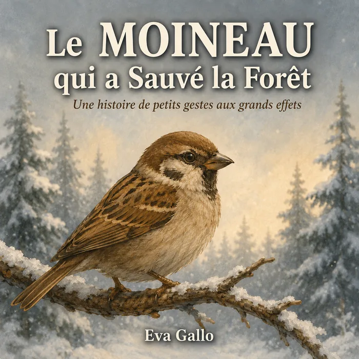 Le moineau qui sauva la forêt, couverture du livre